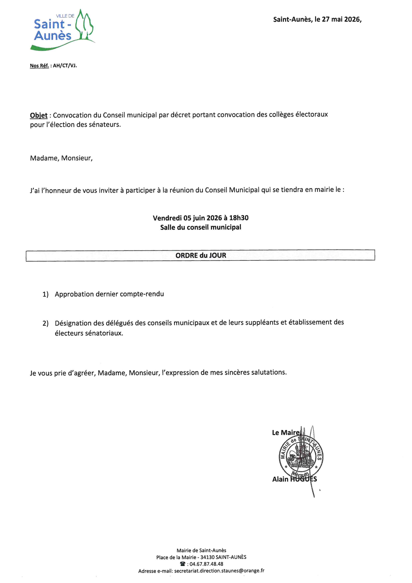 Convocation CM du 05/06/2026